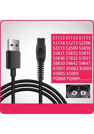 Phlps S1113/1115 Tıraş Makinesi Şarj Kablosu, 5v Usb Evrensel, S2313x5005s5831pq888 İle Uyumludur