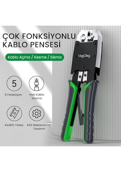Rj45 Rj11 Rj12 Jack Çakma Pensesi 6p/8p Ağ Ve Telefon Kablosu Jak Kesme Soyma Sıkma Aleti