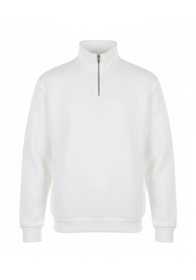 Unisex Relax Fit Rahat Kesim I 2 İplik Şardonlu Kumaştan Kırık Beyaz