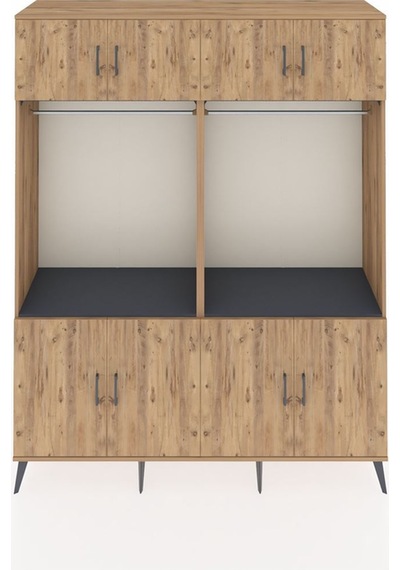 Hyperion Gardrop 10 Raflı 8 Kapaklı 2 Askılı 176x44x221 Çam-çam/antrasit Çam/antrasit Hyperion Gardrop 10 Raflı 8 Kapaklı 2 Askılı 176x44x221 Çam-çam/antrasit Çam/antrasit