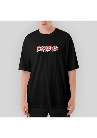 Exodus Logo Oversize Siyah Tişört Siyah