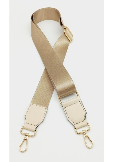 Angel Çanta Aksesuar Suni Derili Polyester Kolon 120x4 Cm Bej Light Gold Metalli