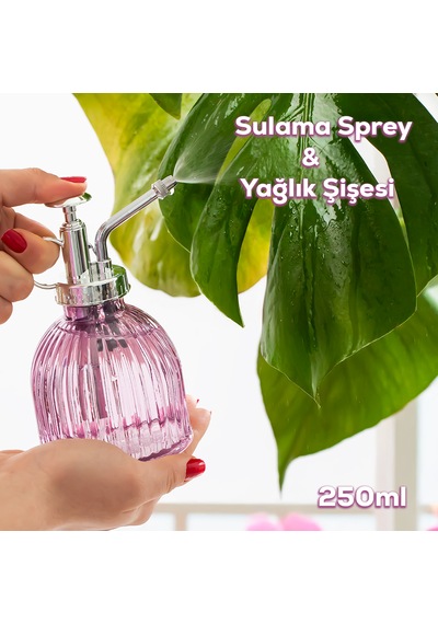 Perotti 15731 Mor Vintage Cam Bitki Sulama Şişesi Sprey Şişe