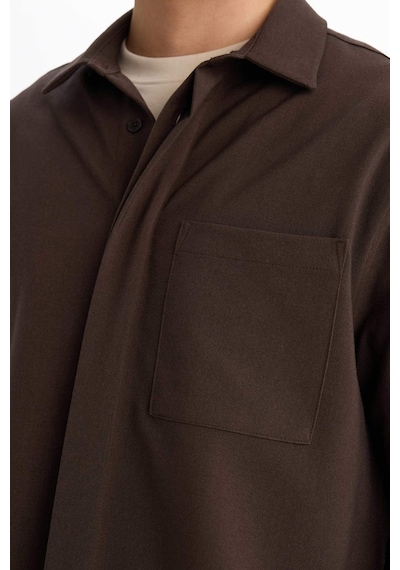 Defacto Poplin Gömlek G6253ax25wnbn337 Kahve-bn337