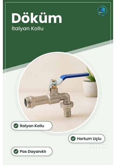 Bahçe Musluğu Döküm İtalyan Kollu Hortum Uçlu Pas Dayanıklı Sulam