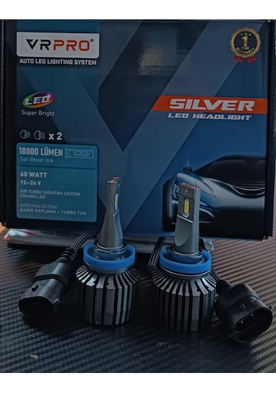 H11 Vrpro Silver 6000k-6500k Xenon Saf Beyaz Işık Ledvzenon 18000