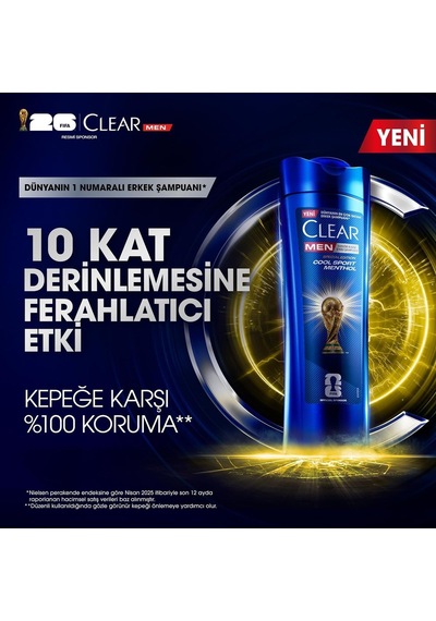 Clear Men Cool Sport Menthol Kepeğe Karşı Etkili Şampuan 350 Ml Beyaz
