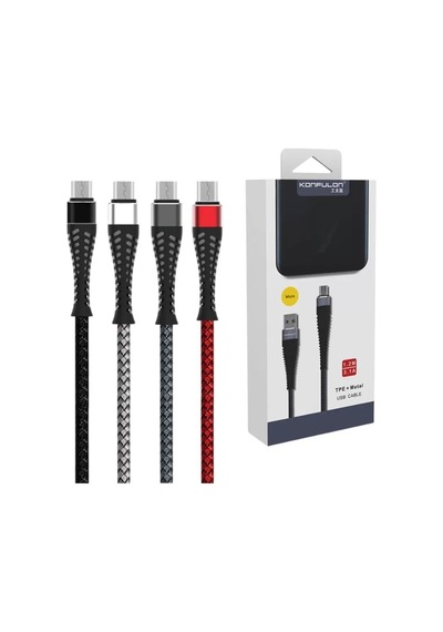 Mey İthalat S61 Micro Usb Kablo 1.2m 2.1a - Siyah Standart