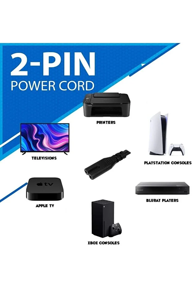 3 Metre C7 Güç Kablosu Ps2/ps3/ps4/xbox One S/radyo/tv Işıldak Uyumlu 3m Power Elektrik Kablosu