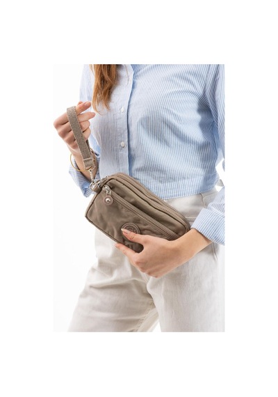 Baginn Klinkır Kumaş Mini Çapraz Askılı Kadın Çanta Yağmur Geçirmez El Askılı Çanta 20 10 Cm Mega Bag Vizon