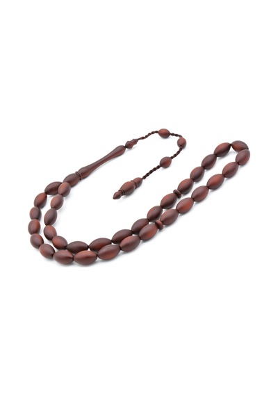 Hakiki Usta İşi Sistemli Bordo Fiber Tesbih İri Boy 009