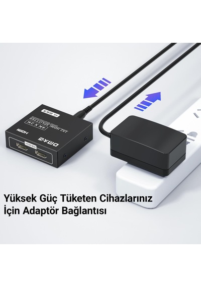 Dm Chb078 4k 30hz 1 Giriş 2 Çıkış Hdmı Splitter Çoklayıcı