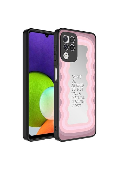 Galaxy A22 4g Kılıf Aynalı Desenli Kamera Korumalı Parlak Zore Mirror Kapak Ayna