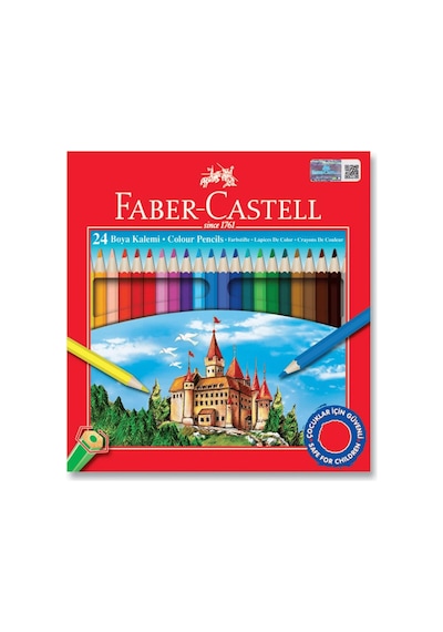 Faber Castell 24 Renk Kuru Boya Ve 8'li Textliner Pastel Fosforlu Kalem Seti İkisi Birarada Set Çok Renkli