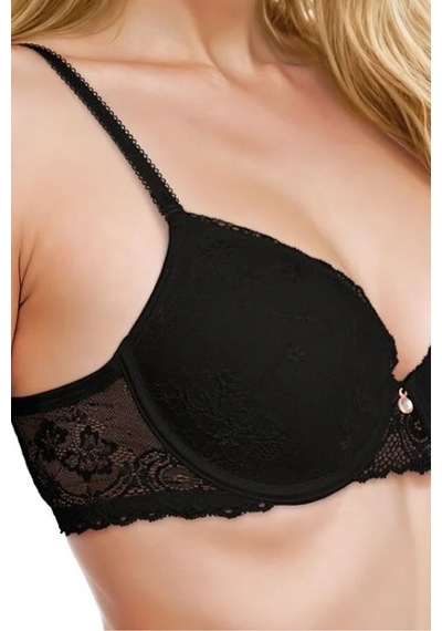 Le Jardin Brode Kaplı Balenli Push Up Destekli Sütyen Mary Lj7025 Siyah