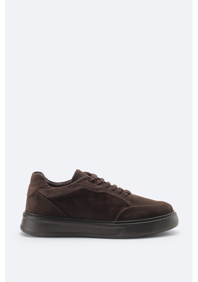 Avva Erkek Kahverengi %100 Deri Süet Dokulu Sneaker A62y8020 Kahve