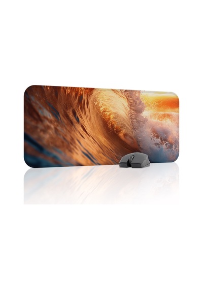 Dalgalar Kaymaz Dikişli Kauçuk Oyuncu Mousepad V1 - 70x30 Xl Gaming Mouse Pad Fare Altlığı