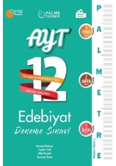 Palme Yayınevi AYT Edebiyat Palmetre 12 Deneme Sınavı