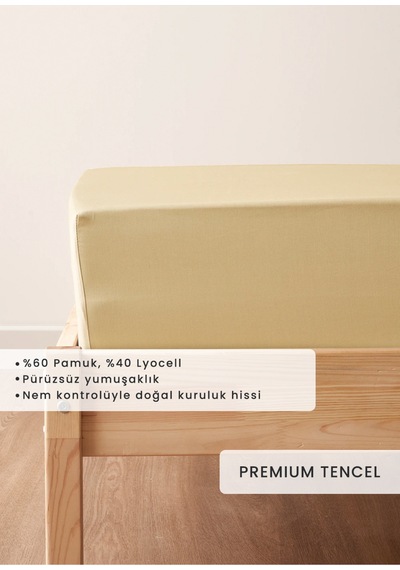 Bella Maison Premium Tencel King Size Lastikli Saten Çarşaf 180x200x35 Yeşil