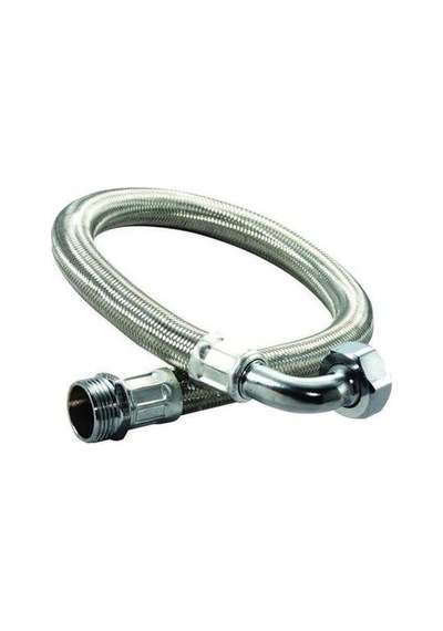 Üstüner 3/4-3/4 Paslanmaz Çelik Örgülü Dirsekli Flexıble Bağlantı 40 Cm