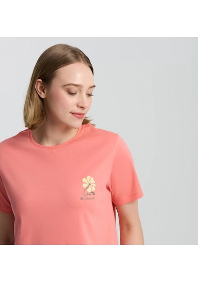 Columbia Csc Floral Run Kadın Kısa Kollu Tişört-8051 Pembe