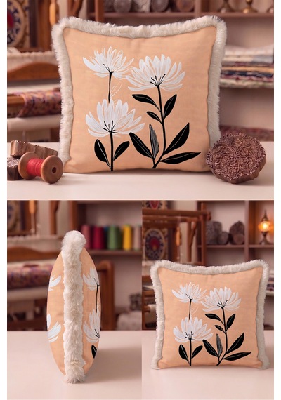 Çiçek Tasarımlı Botanik Saçaklı Yastık Kılıfı - Natürel Floral Siyah Vizon Püsküllü Kırlent Kılıfı Uzak Lagün Opal Çiçek Tasarımlı Botanik Saçaklı Yastık Kılıfı - Natürel Floral Siyah Vizon Püsküllü Kırlent Kılıfı Uzak Lagün Opal