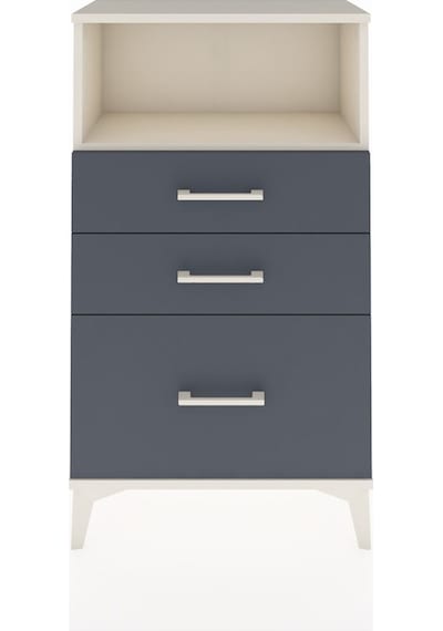 Arges Komodin Tek Raflı 3 Çekmeceli 60x30x106 Aytaşı-antrasit Aytaşı