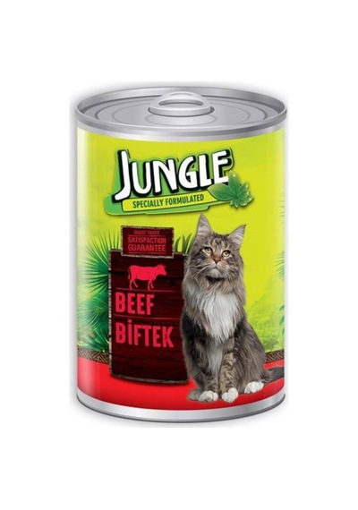 Jungle Biftekli Yaş Kedi Maması 415 G 8'li Avantaj Paketi Mıchu