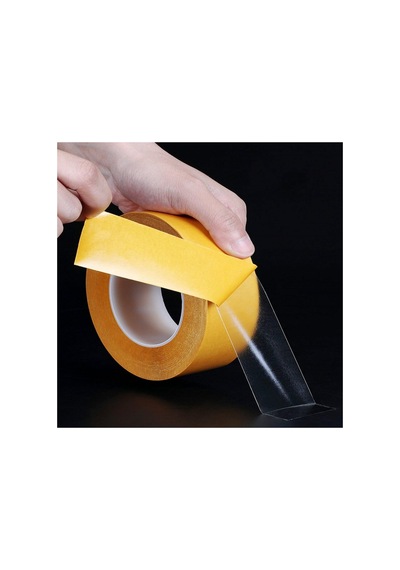1 Adet Şeffaf Çift Taraflı Bant Film Yapışkan Şerit Montaj Bandı 48 Mm X 25 Metre Çok Amaçlı Güçlü
