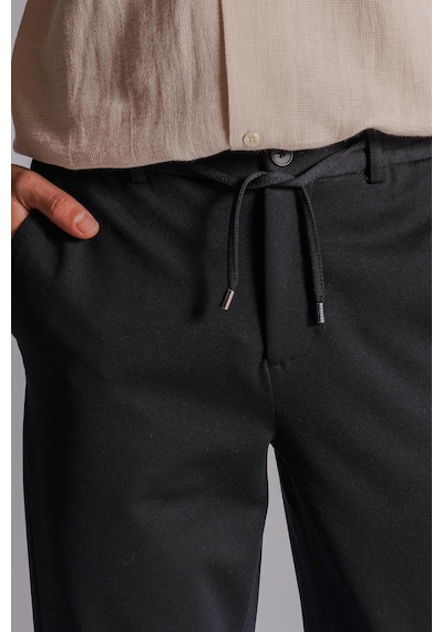 Braccas Erkek Yandan Cepli Beli Lastikli Relaxed Fit Chino Pantolon Siyah Siyah