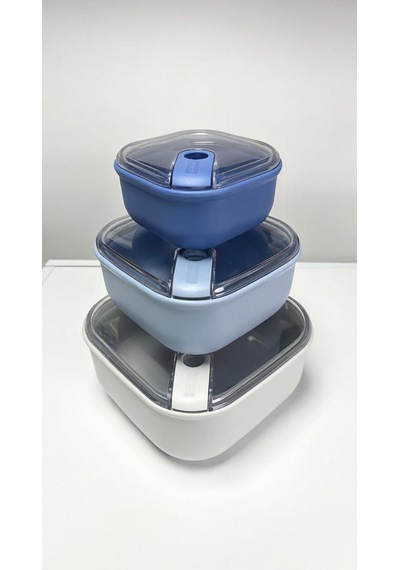 Cooknkeep Pull Box İtalia Production 3'lü Set Bej Kahve , Gri Mavi