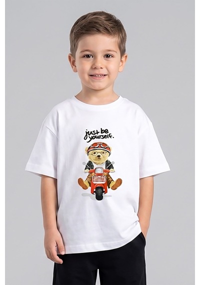 Dmb Boys & Gırls Erkek Çocuk Ayıcık Baskılı Tshirt 1-7 Yaş Beyaz-2795