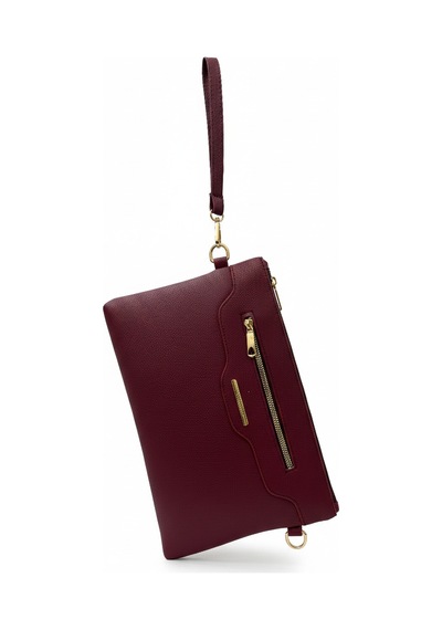 Sanmorris Kadın Suni Deri Ayarlanabilir Çapraz Ve El Askılı Portföy, Clutch Çanta S-1360 Bordo