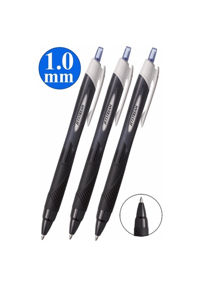 Mavi Jel Uçlu Pilot Kalem 3 Adet Uniball Jetstream Sxn-150s 1.0 Mm Basmalı Pilot Kalem Roller Uçlu Likit Mürekkepli