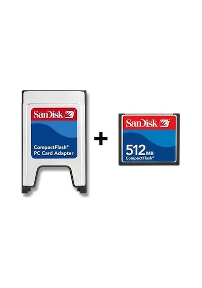 Sandisk Pcmcıa-Cf Compact Flash Adaptör + 512Mb Compact Flash Kart