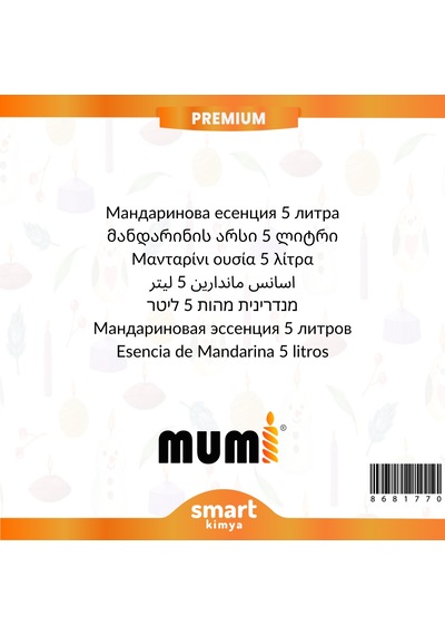 Premium Mandalina Mum Esansı 5 Litre Şeffaf
