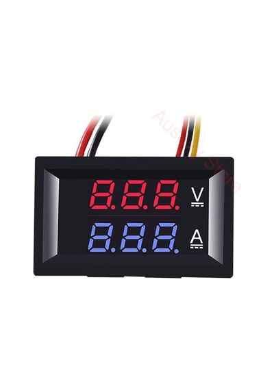 Dc 100v 10a-0.56 İnç Mini Dijital Voltmetre Ampermetre Dc 100v 10a Voltmetre Akım Ölçer Test Cihazı Mavi + Kırmızı Çift Led Ekran Yeşil Kırmızı Sarı