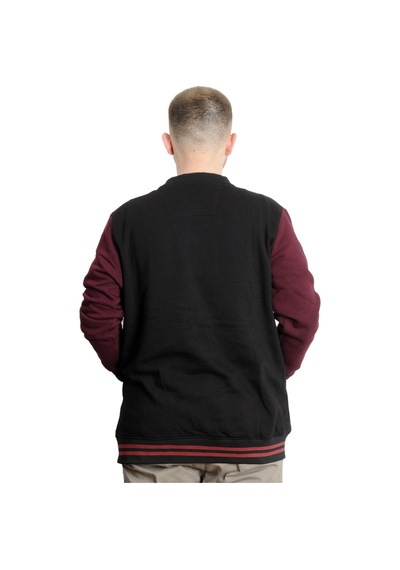 Mode Xl Büyük Beden Erkek Kolej Mont 22618 Siyah-mürdüm Siyah-mürdüm