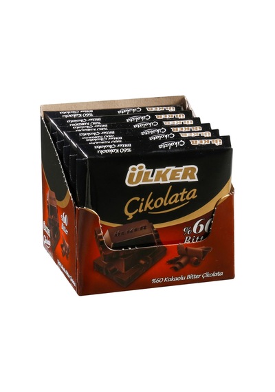 Ülker Kare Çikolata 6x60g Bitter - Ağızda Eriyen Lezzet 8'li Avantaj Paketi - 8 Adet Tarı