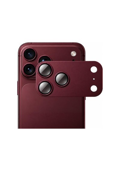 Coverzone Apple Uyumlu iPhone 18 Pro Max İle Uyumlu Kamera Lens Koruyucu Temperli Cam Çizilmeye Dayanıklı Şeffaf Kamera Koruma Camı Hsnx1 Burgonya