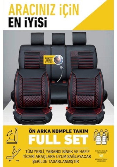 Lüx Deri 5'li Takım Set Oto Koltuk Kılıfı