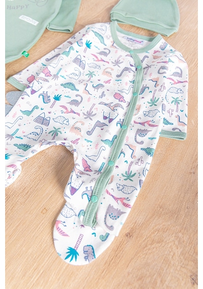 Baby Dino Figürlü Uzun Kollu 2'li Erkek Bebek Tulum 001