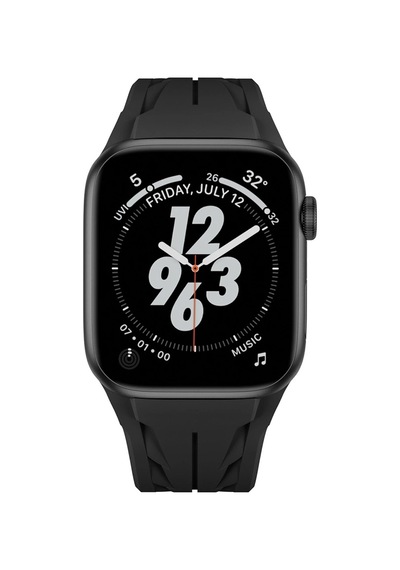Apple Uyumlu  Watch  7 8 Se 45mm Krd-127 Metal Tokalı Uzunluk Ayarlı Silikon Kordon