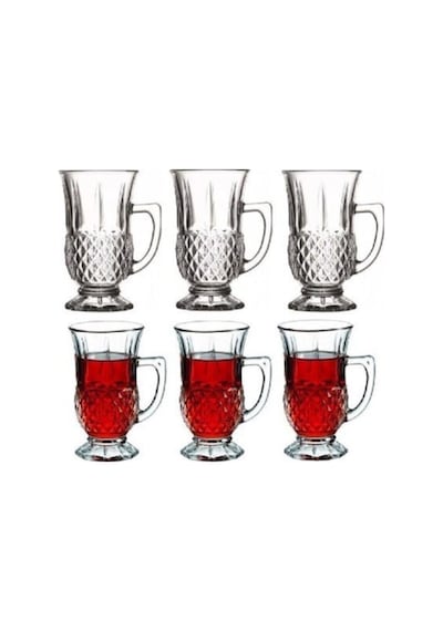 Paşabahçe 55671 Istanbul Kulplu Bardak 6'lı P55671 Çay Bardağı Beyaz
