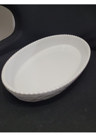 Oval Seramik Fırın Kabı, 31x19x4 Cm, Beyaz Diğer