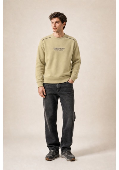Redline Respect Bisiklet Yaka Regular Fit Kışlık Sweatshirt Bej