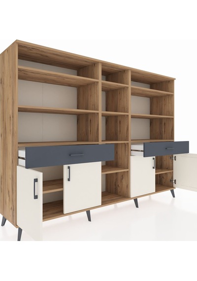 Hyperion Dolap 12 Raflı 2 Çekmeceli 4 Kapaklı 220x44x163 Çam-ayta Çam-aytaşı/antrasit Hyperion Dolap 12 Raflı 2 Çekmeceli 4 Kapaklı 220x44x163 Çam-ayta Çam-aytaşı/antrasit