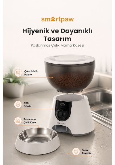 Smartpaw Fresh Feeder Ultra Kameralı Akıllı Otomatik Mama Kabı Distribütör Garantili