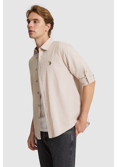 U.S. Polo Assn. U.s. Polo Assn. Erkek Taş Gömlek Basic 50320262-vr049 Taş Rengi