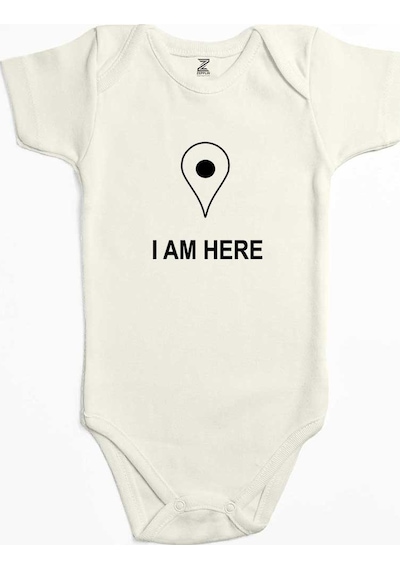 Zepplin Giyim I Am Here Ekru Bebek Body Zıbın